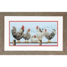 70-35403 Counted cross stitch kit DIMENSIONS "Black & White Hens"