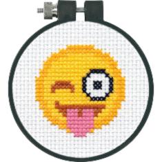 72-75070 Counted cross stitch kit DIMENSIONS "Tongue Out Emoji"