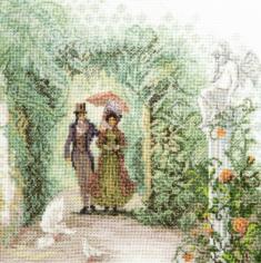 M-498 Counted cross stitch kit "Date in the park"