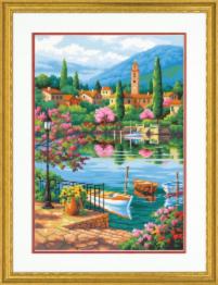 73-91661 Набор для рисования красками по номерам Village Lake Afternoon "Сельское озеро" Dimensions