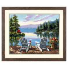 73-91729 Набор для рисования красками по номерам Lakeside Morning "Утро на берегу озера" Dimensions