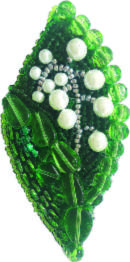 BP-212 Beadwork kit for creating broоch Crystal Art "Lily of the valley"