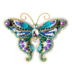 BP-344 Beadwork kit for creating brooch Crystal Art "Butterfly"