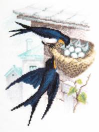M-517 Counted cross stitch kit "Swallow nest"