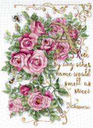 M-524 Counted cross stitch kit "Roses of Shakespeare"