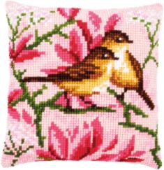 PN-0191035 Vervaco Cross Stitch Cushion "Birds and magnolia"