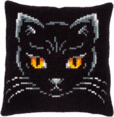 PN-0171086 Vervaco Cross Stitch Cushion "Black cat"