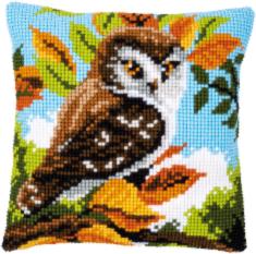 PN-0148147 Vervaco Cross Stitch Cushion "Owl in the bushes"