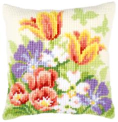 PN-0148459 Vervaco Cross Stitch Cushion "Spring flowers"