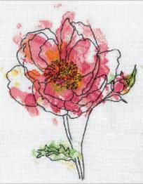 2970 Cross Stitch Kit Pink Flower Design Works