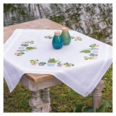 PN-0199685 Set for cross-stitching (napkin) Vervaco, Maritime design 80x80, Indoor flowers