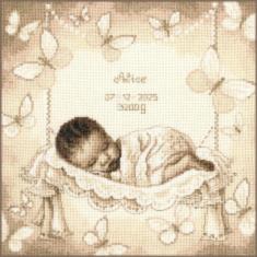 PN-0202504 Cross stitch kit Vervaco BABY IN A HAMMER