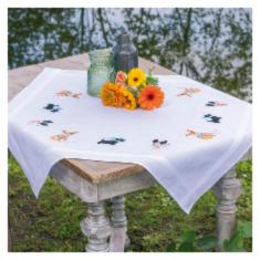 PN-0184979 Set for embroidery cross (tablecloth) Vervaco, DOGGIES 80x80, Dogs