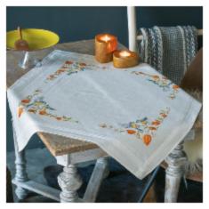 PN-0191006 Set for cross-stitching (napkin) Vervaco, 80x80, Birds on physalis
