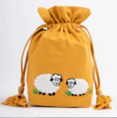 350698 Bag for needlework Mustard (mustard) Lantern Moon Ikat fabric KnitPro