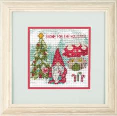 70-09002 Cross stitch kit "Gnome for the Holidays" DIMENSIONS
