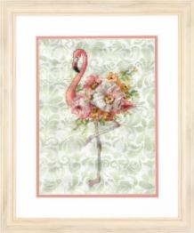70-35409 Cross stitch kit "Floral Flamingo • Flamingo in flowers" DIMENSIONS
