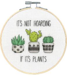72-76919 Cross Stitch Kit Learn a Craft Hoarding Plants Cactus DIMENSIONS with hoops