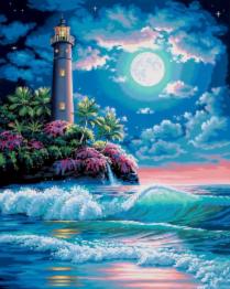 73-91424 Kit for painting with paints by numbers Lighthouse in the moonlight Dimensions
