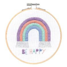 72-76182 Set for needlepoint embroidery DIMENSIONS BE HAPPY RAINBOW Rainbow with hoops