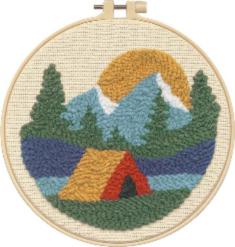 72-76390 Camping Dimensions carpet embroidery kit with hoops