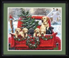  73-91773 Holiday Puppy Truck Paint by Numbers Kit