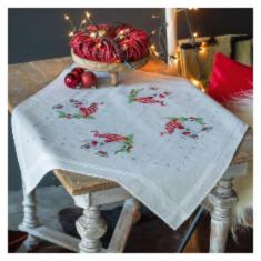 PN-0198673 Cross stitch kit (tablecloth) 80x80cm Vervaco Christmas gnomes
