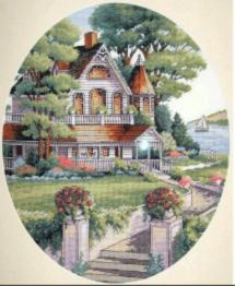 03874 Cross stitch kit Lovely Victorian Home Victorian house, 30*38cm, DIMENSIONS