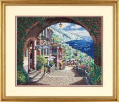 70-35265 Cross stitch kit Coastal View, 38*30 cm, DIMENSIONS