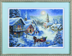 08689 Sleigh Ride cross stitch kit, 38*28cm, DIMENSIONS