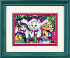 08750 Cross stitch kit Meowy Christmas Cat Christmas, 18*13cm, DIMENSIONS