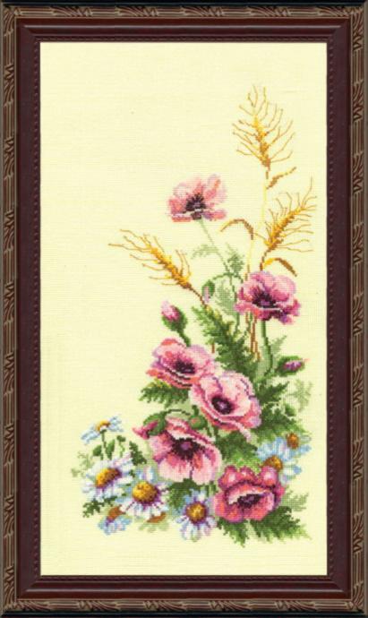 Набор для вышивки крестиком Чарівна Мить №231 Триптих "Полевые цветы"  . Catalog. Kits