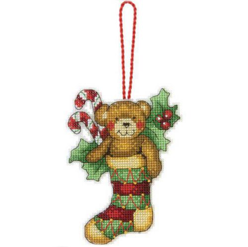 70-08894 Набор для вышивания крестом DIMENSIONS Bear Christmas Ornament "Рождественское украшение Медведь". Catalog. Kits