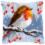 PN-0149810 Vervaco Cross Stitch Cushion "Red Robin in winter"