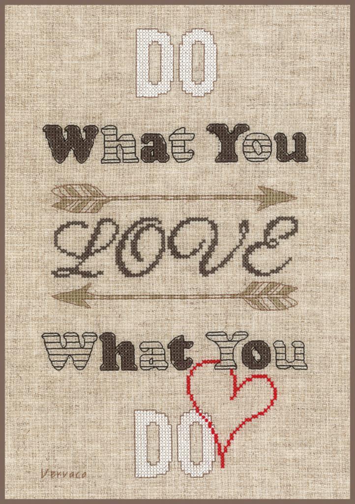 PN-0158480 Набор для вышивки крестом Vervaco Do what you love "Делай то что любишь". Catalog. Kits