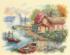 35230 Набор для вышивания крестом DIMENSIONS Peaceful Lake House "Спокойный дом у озера". Catalog. Kits
