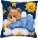 PN-0008573 Набор для вышивания крестом (подушка) Vervaco Blue Nightime Bear "Мишка в голубом на облачке". Catalog. Kits