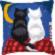 PN-0008598 Набор для вышивания крестом (подушка) Vervaco Cats in the night "Кошки в ночи". Catalog. Kits