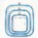 230-11 Пяльцы-рамка Nurge квадрат каучуковые с подвесом, высота обода 10мм, 125*145мм (голубые). Catalog. Embroidery and sewing. Tambour
