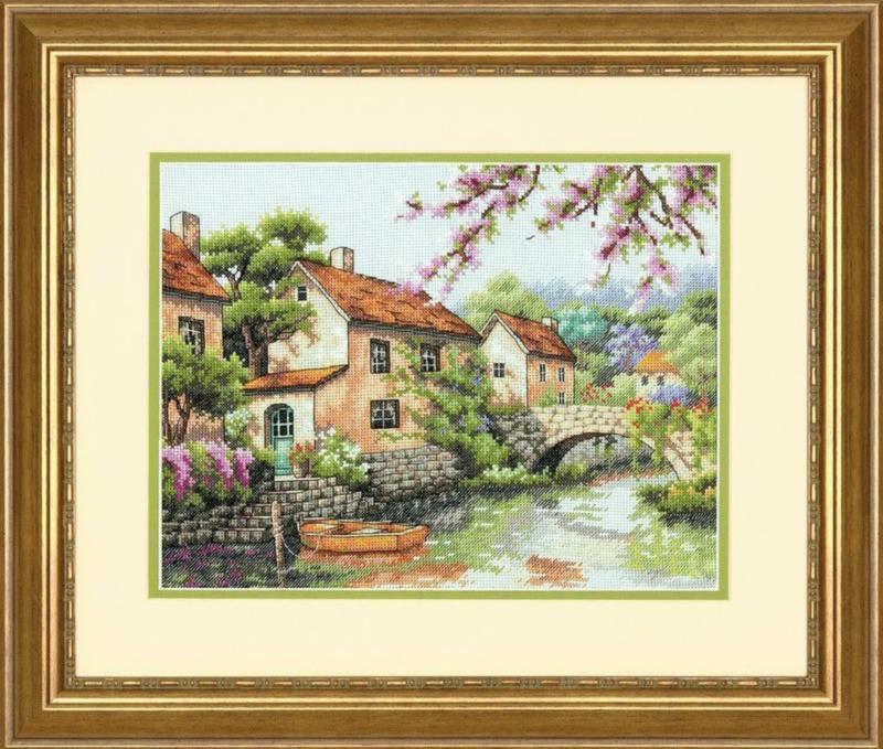 70-35330 Набор для вышивания крестом DIMENSIONS Village Canal "Канал". Catalog. Kits