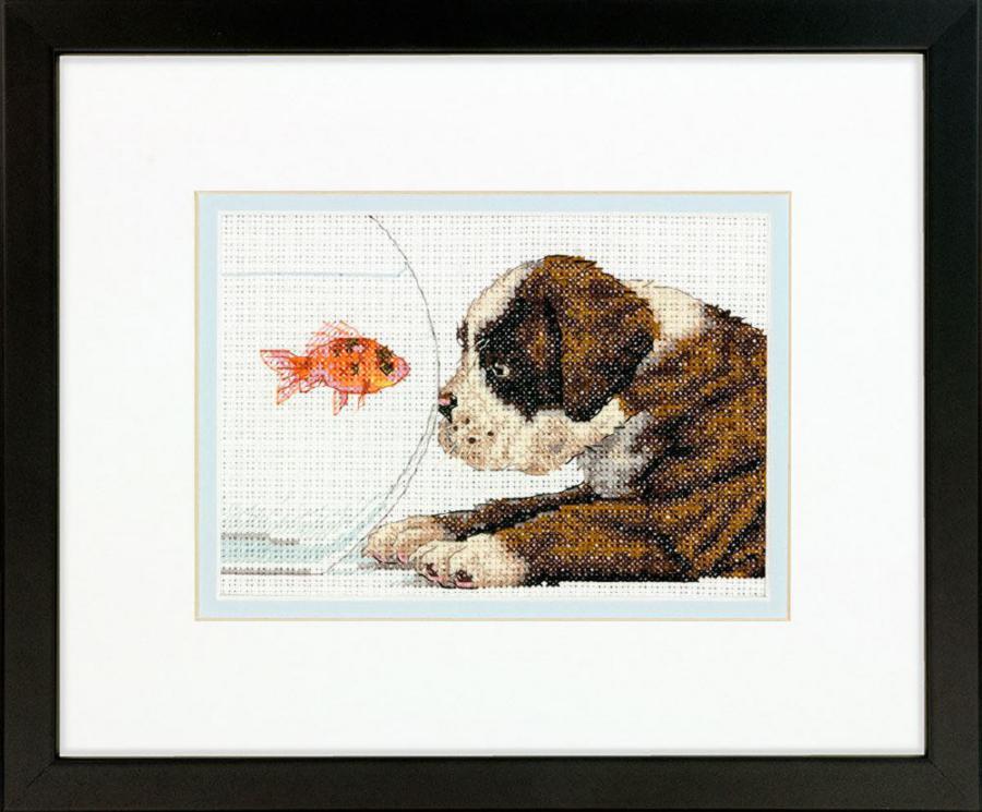70-65169 Набор для вышивания крестом DIMENSIONS Dog Bowl "Собака и аквариум". Catalog. Kits