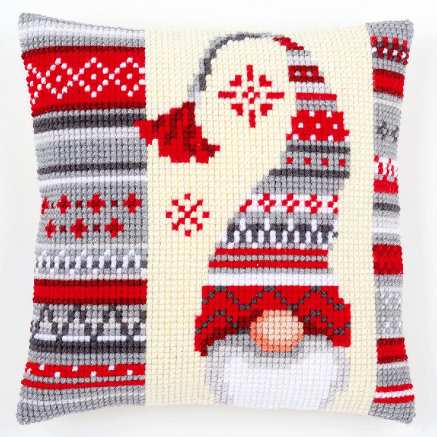 PN-0156878 Набор для вышивания крестом (подушка) Vervaco Christmas Elf "Рождественские гномы". Catalog. Kits