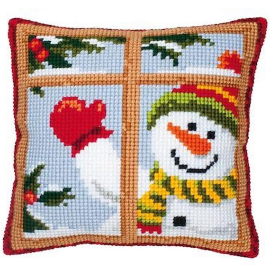 PN-0008519 Набор для вышивания крестом (подушка) Vervaco Happy Snowman "Веселый снеговик". Catalog. Kits