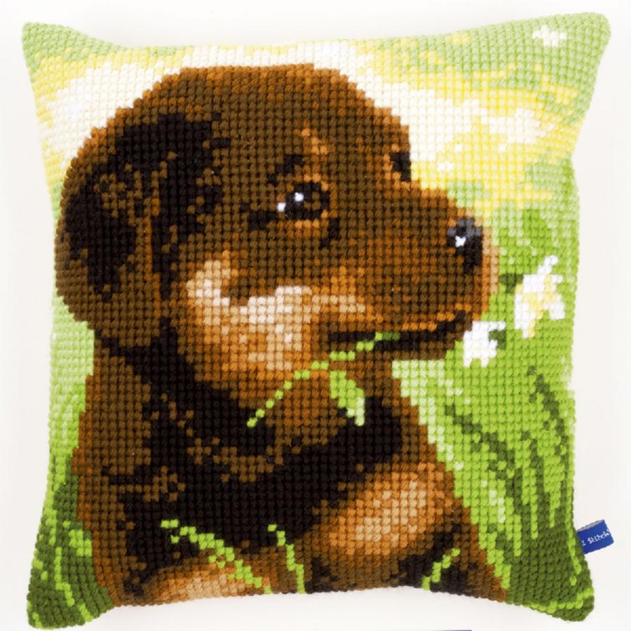 PN-0150689 Набор для вышивания крестом (подушка) Vervaco Rottweiler Puppy "Щенок ротвейлера". Catalog. Kits
