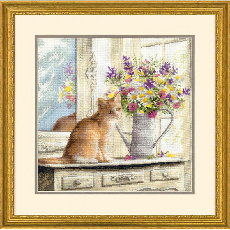 70-35359 Набор для вышивания крестом DIMENSIONS Kitten in the window "Котенок в окне". Catalog. Kits