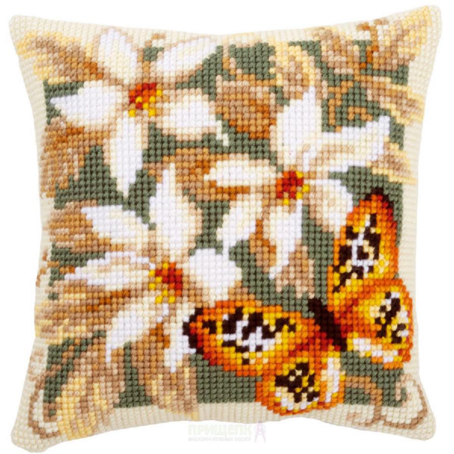 PN-0148254 Набор для вышивания крестом (подушка) Vervaco Orange Butterfly "Оранжевая бабочка". Catalog. Kits