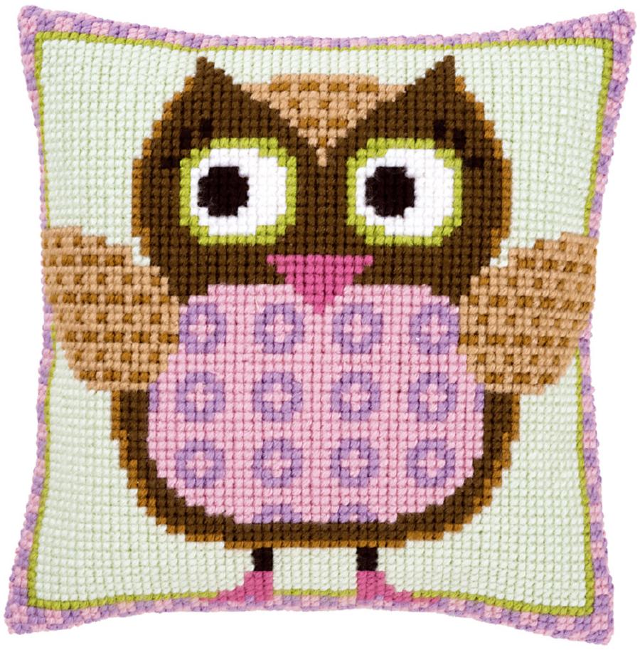 PN-0147380 Набор для вышивания крестом (подушка) Vervaco Miss Owl "Госпожа сова". Catalog. Kits
