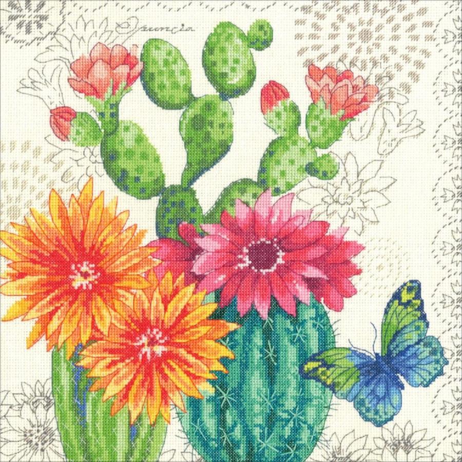 70-35388 Набор для вышивания крестом DIMENSIONS Cactus bloom "Цветение кактуса". Catalog. Kits