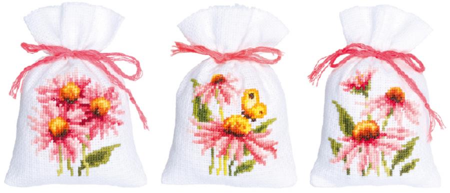 PN-0150042 Набор для вышивания крестом (мешочки для саше) Vervaco Echinacea and Butterflies "Эхинацея и бабочки". Catalog. Kits