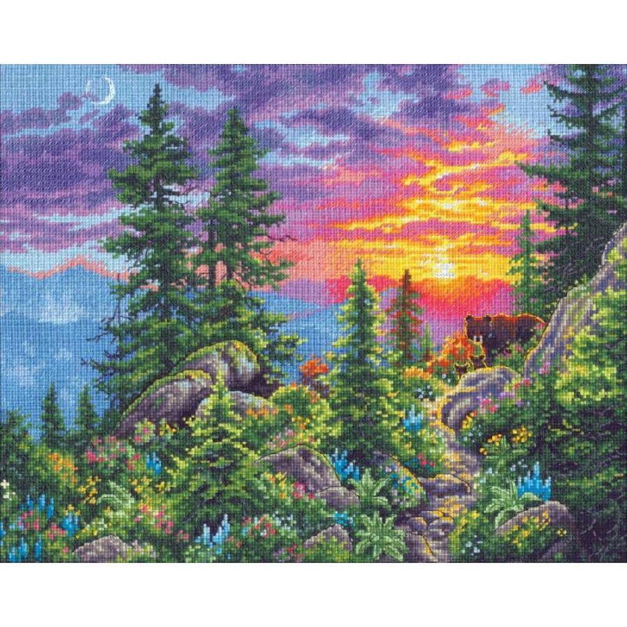 70-35383 Набор для вышивания крестом DIMENSIONS Sunset Mountain Trail "Закат в горах". Catalog. Kits